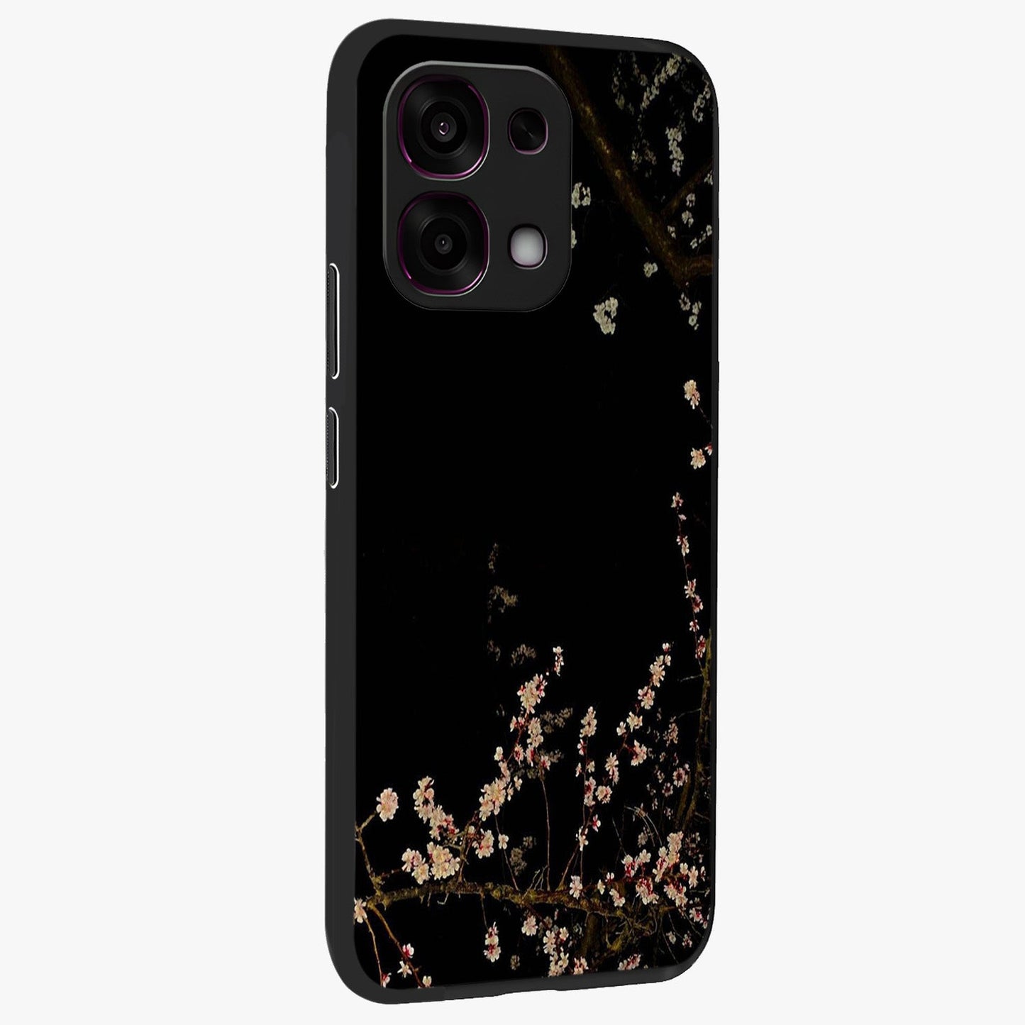 Petal Moon Light With Custom Name Glass Case upright view showcasing elegant floral moon artwork with personalized aesthetic.