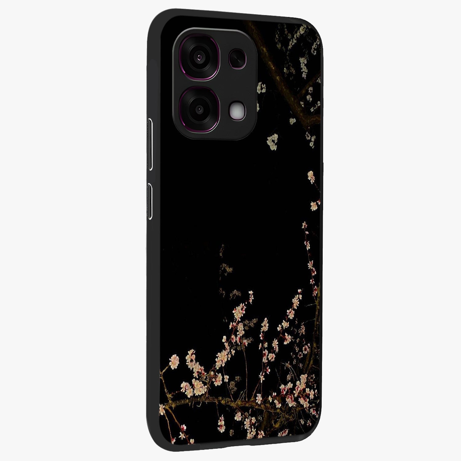 Petal Moon Light With Custom Name Glass Case upright view showcasing elegant floral moon artwork with personalized aesthetic.