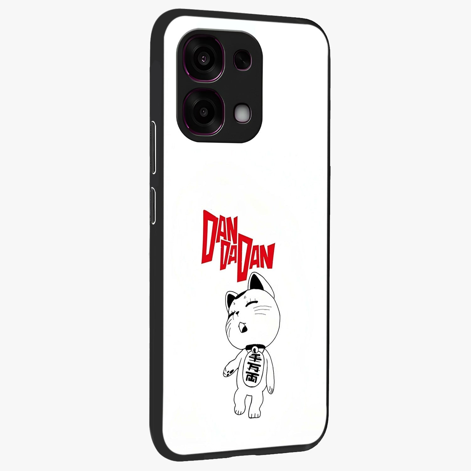 Playful Spirit Charm Glass Case upright view showcasing vibrant charm artwork with fun artistic theme.