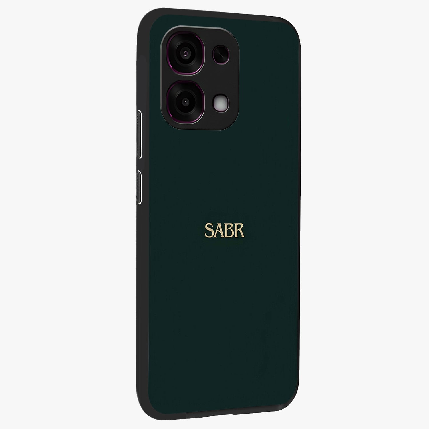 Sabr Minimal Patience Glass Case upright view showcasing calm minimalist artwork with motivational patience theme.