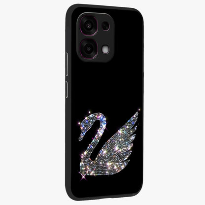Starlit Swan Grace Glass Case upright view showcasing beautiful swan artwork with peaceful night themed design.