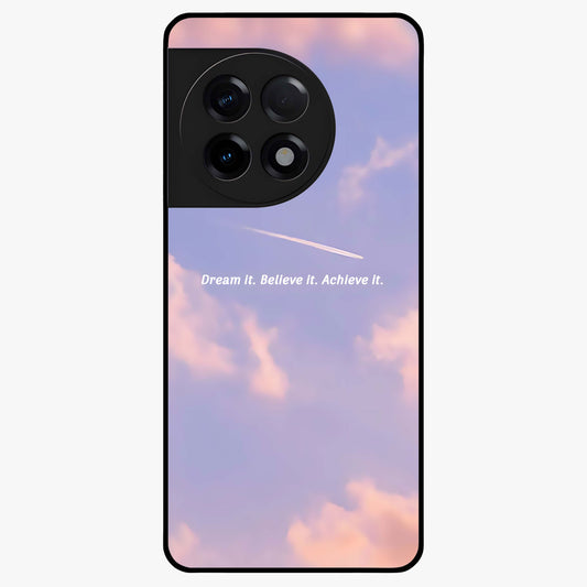 Aesthetic Clouds Dream Glass Case for 1+11R soft front view featuring dreamy pastel cloud artwork