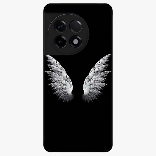 Angel Wing Grace Glass Case for 1+11R elegant front view featuring soft angel wing artwork