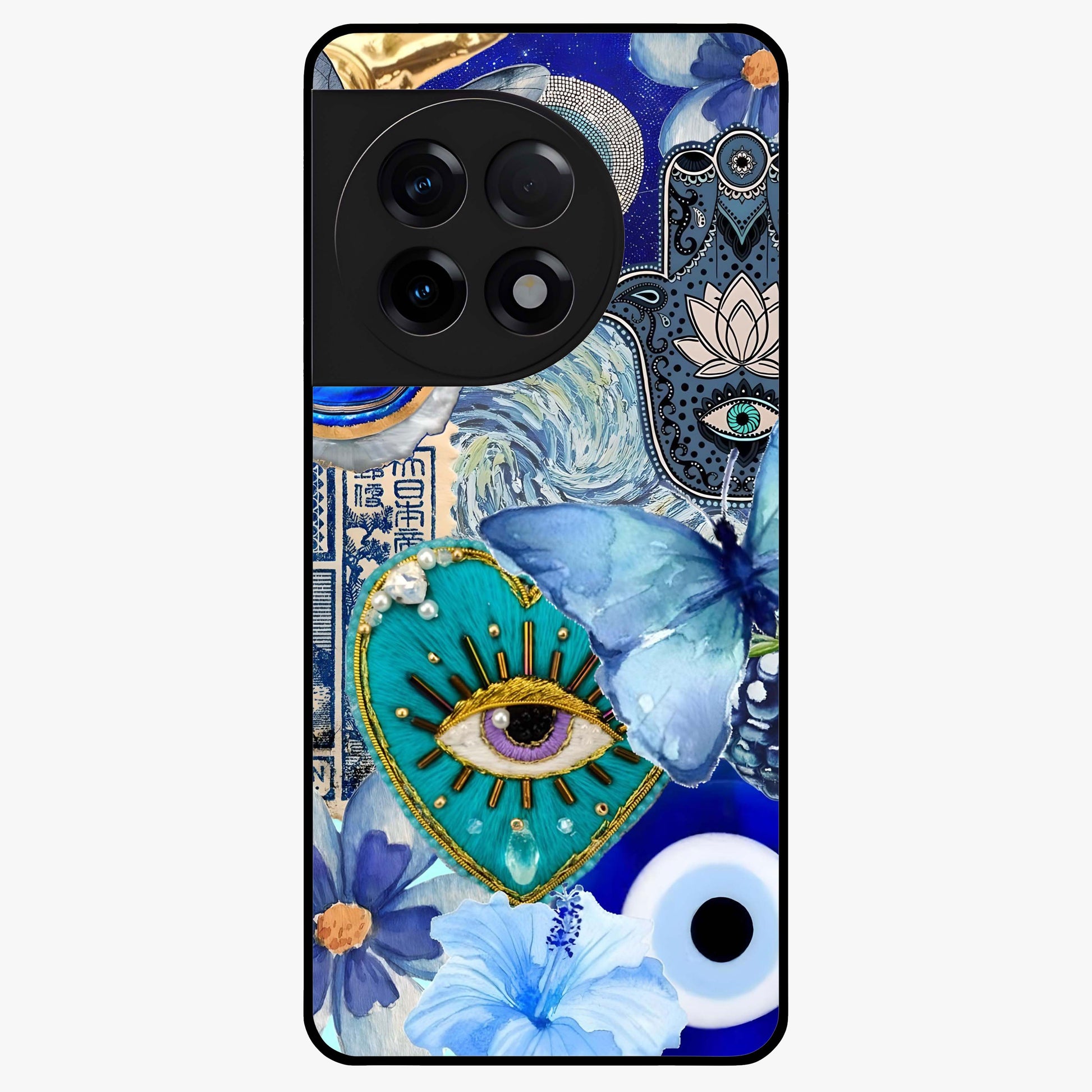 Audrey Zivan Glass Case for 1+11R stylish front view featuring bold artistic aesthetic design