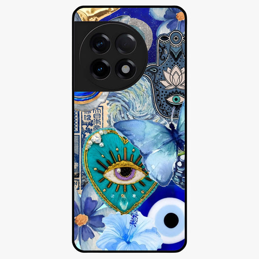 Audrey Zivan Glass Case for 1+11R stylish front view featuring bold artistic aesthetic design