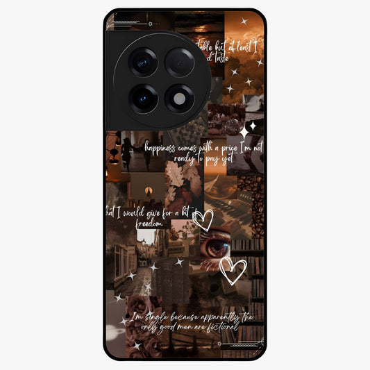 Bittersweet Aesthetic Chaos Glass Case for 1+11R bold front view featuring expressive abstract aesthetic artwork