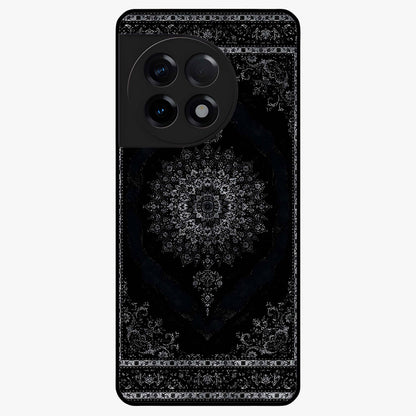 Black Persian Carpet Glass Case for 1+11R rich front view featuring intricate Persian carpet pattern artwork