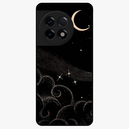 Celestial Midnight Veil Glass Case for 1+11R dramatic front view featuring deep midnight sky artwork