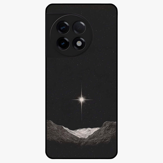 Cosmic Dream Night Glass Case for 1+11R dreamy front view featuring deep night sky artwork with glowing stars