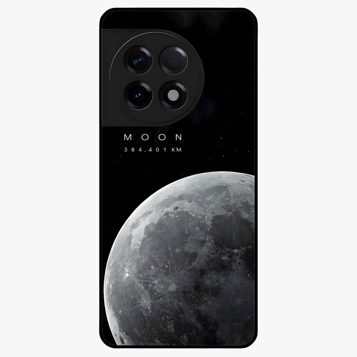 Cosmic Moon Glow Glass Case for 1+11R serene front view featuring glowing moon artwork with celestial tones