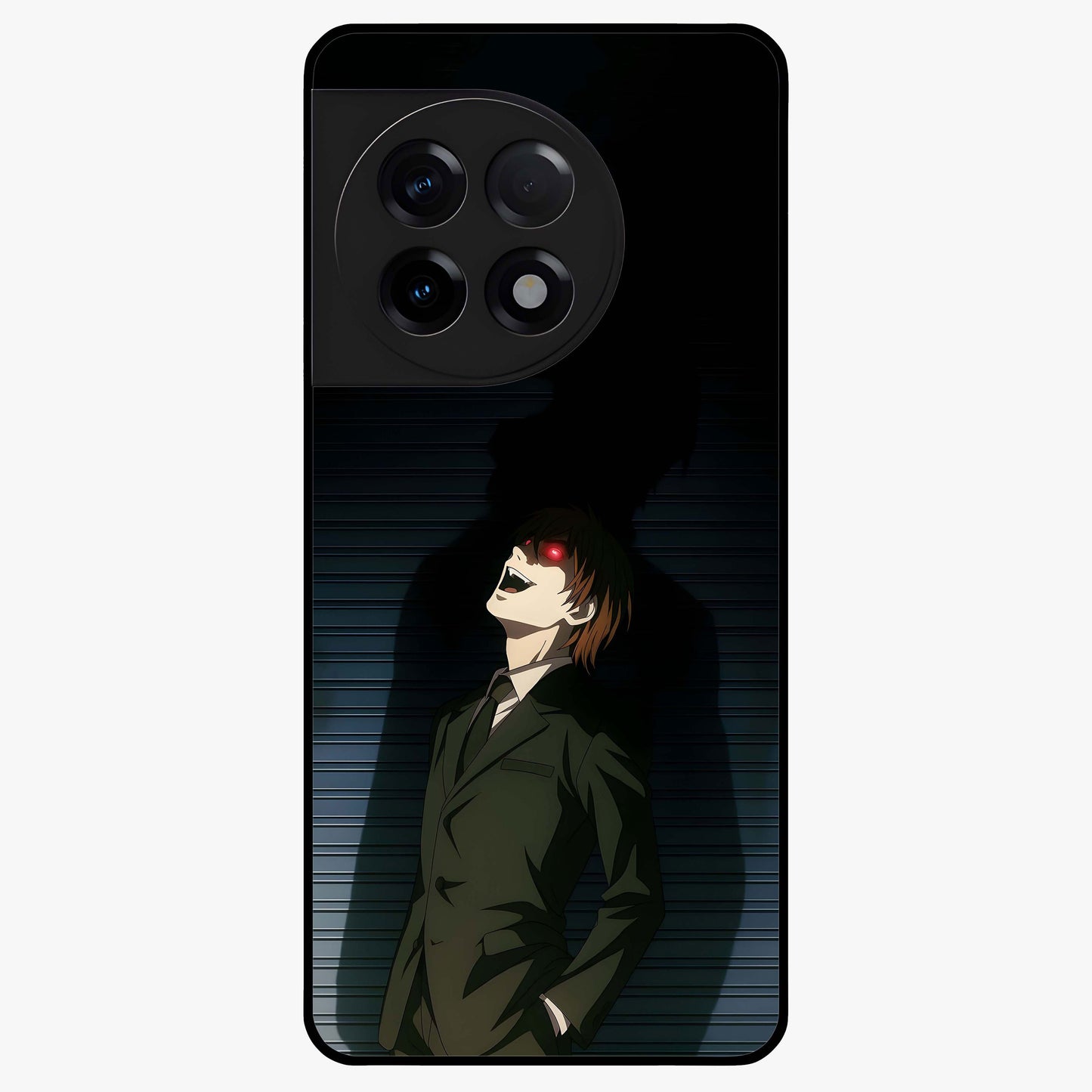 Crimson Shadow King Glass Case for 1+11R striking front view featuring bold shadow inspired crimson artwork