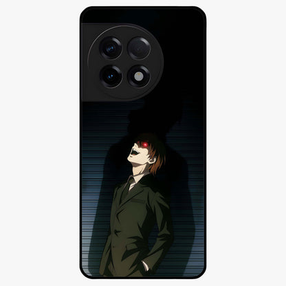 Crimson Shadow King Glass Case for 1+11R striking front view featuring bold shadow inspired crimson artwork