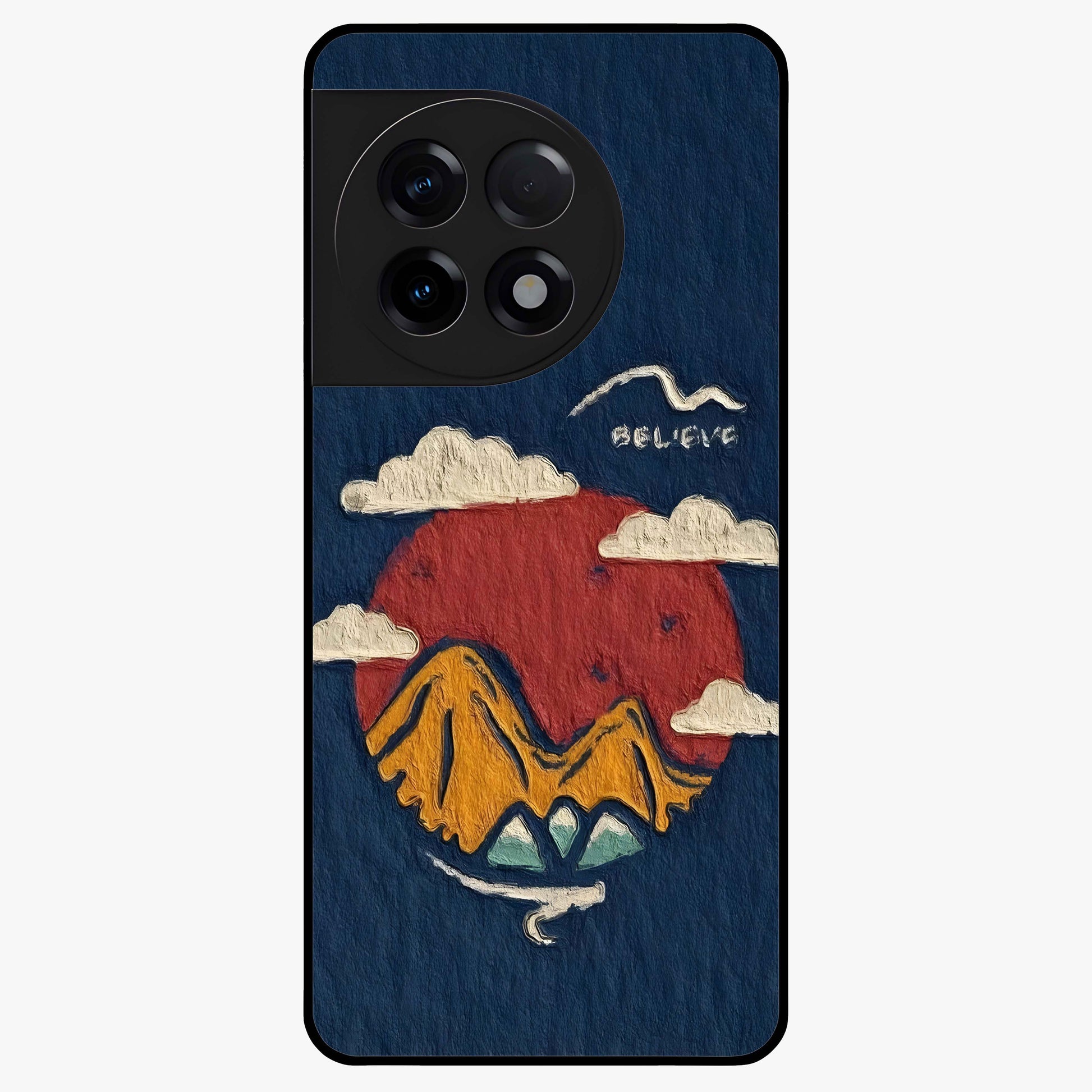 Dream Beyond Mountains Glass Case for 1+11R scenic front view featuring inspirational mountain landscape artwork