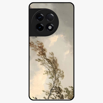 Dreamlike Wind Field Glass Case for 1+11R serene front view featuring flowing meadow artwork with soft wind inspired tones