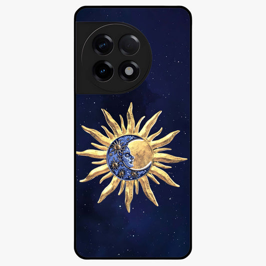 Eternal Cosmic Balance Glass Case for 1+11R artistic front view featuring symmetrical cosmic artwork