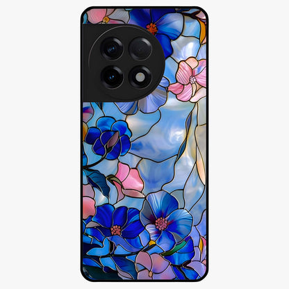 Eternal Floral Stained Glass Case for 1+11R elegant front view featuring stained glass inspired floral artwork