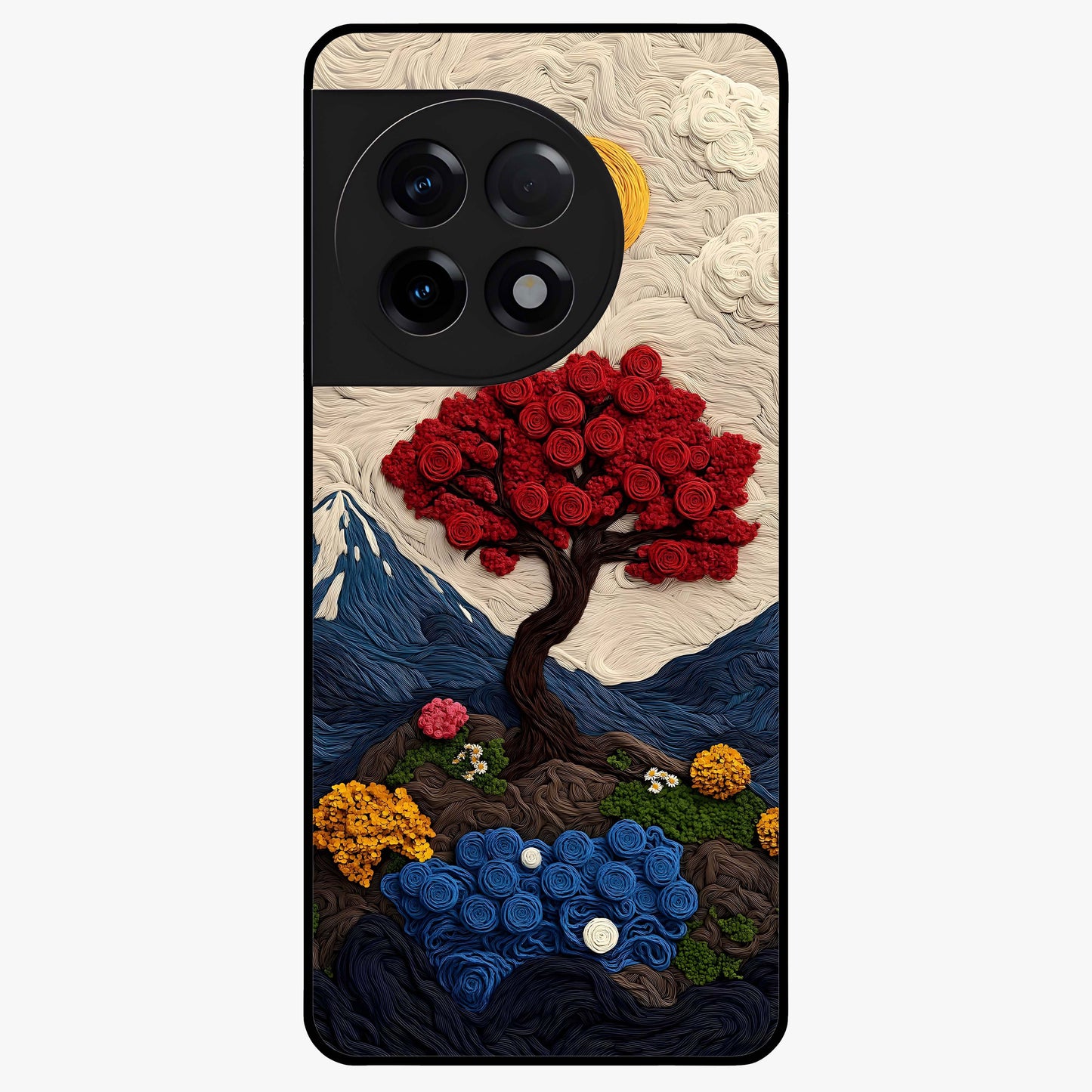 Eternal Nature Tapestry Glass Case for 1+11R elegant front view featuring intricate nature tapestry artwork