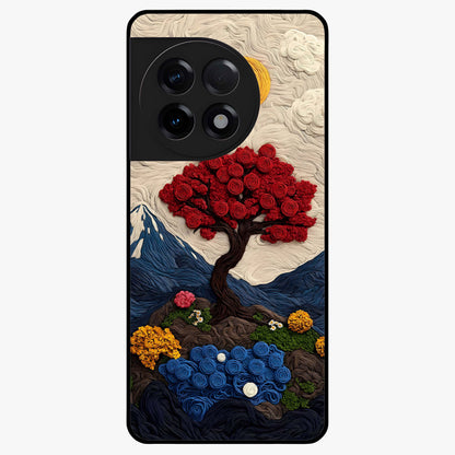 Eternal Nature Tapestry Glass Case for 1+11R elegant front view featuring intricate nature tapestry artwork