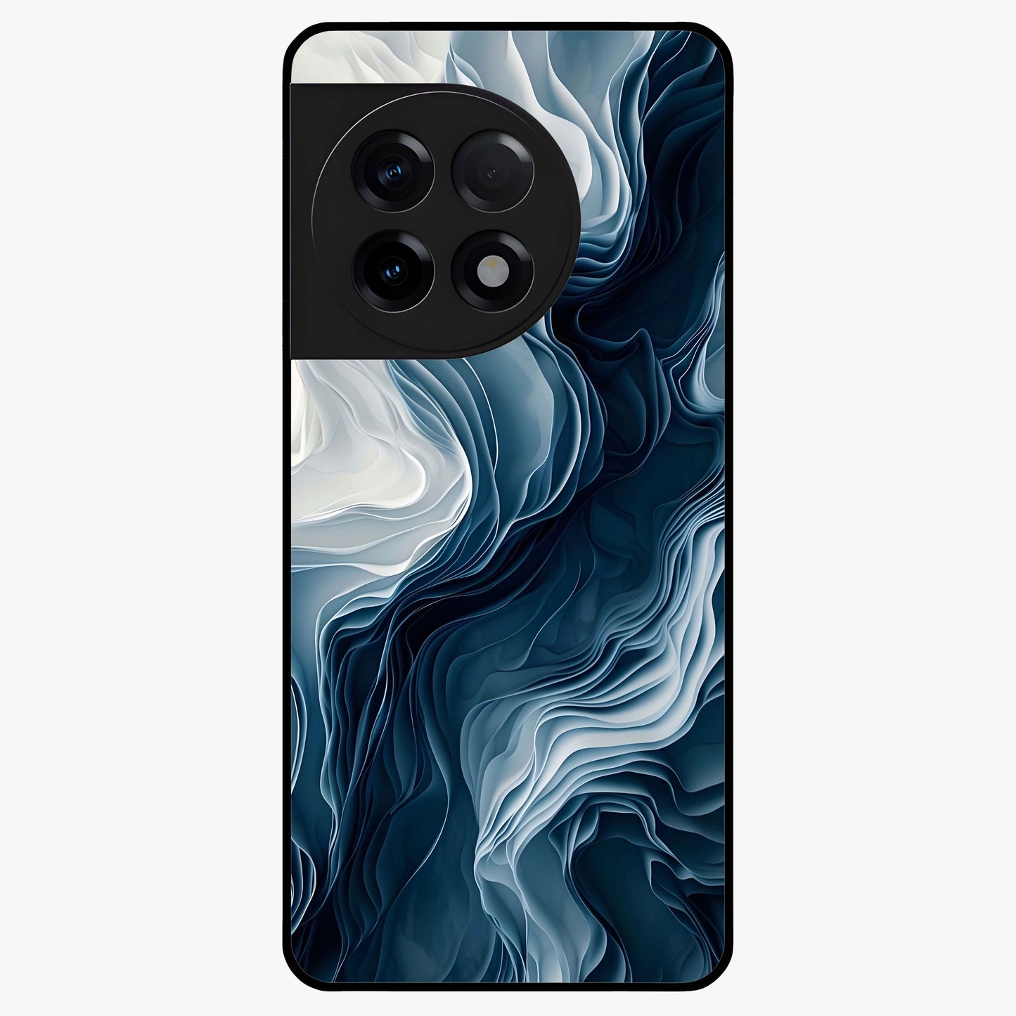 Ethereal Paper Marble Glass Case for 1+11R artistic front view featuring subtle marble inspired artwork