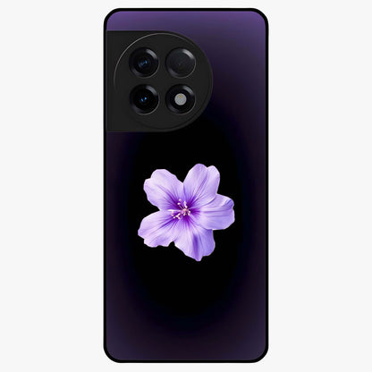 Flower on Soft Violet Gradient Glass Case for 1+11R elegant front view featuring floral artwork over smooth violet gradient