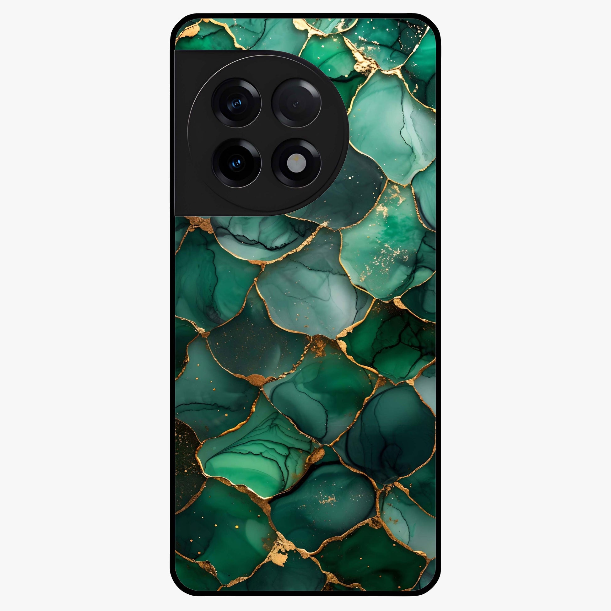Geometric Polyester Pattern Glass Case for 1+11R modern front view featuring abstract geometric pattern artwork