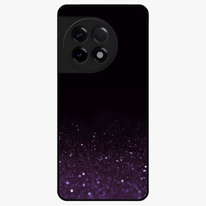Glittery Purple Bokeh Glass Case for 1+11R vibrant front view featuring sparkling purple bokeh artwork