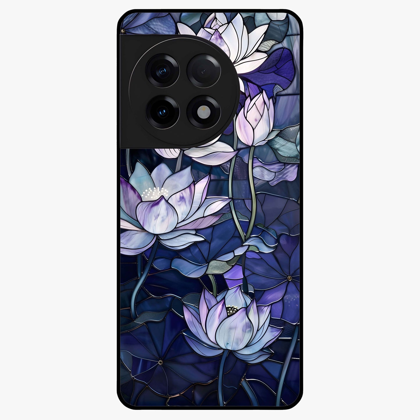 Gloss Petal Rush Glass Case for 1+11R bold front view featuring dynamic floral artwork with glossy appeal