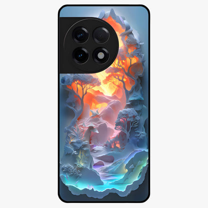 Glow Forest Portal Glass Case for 1+11R mystical front view featuring glowing forest gateway artwork