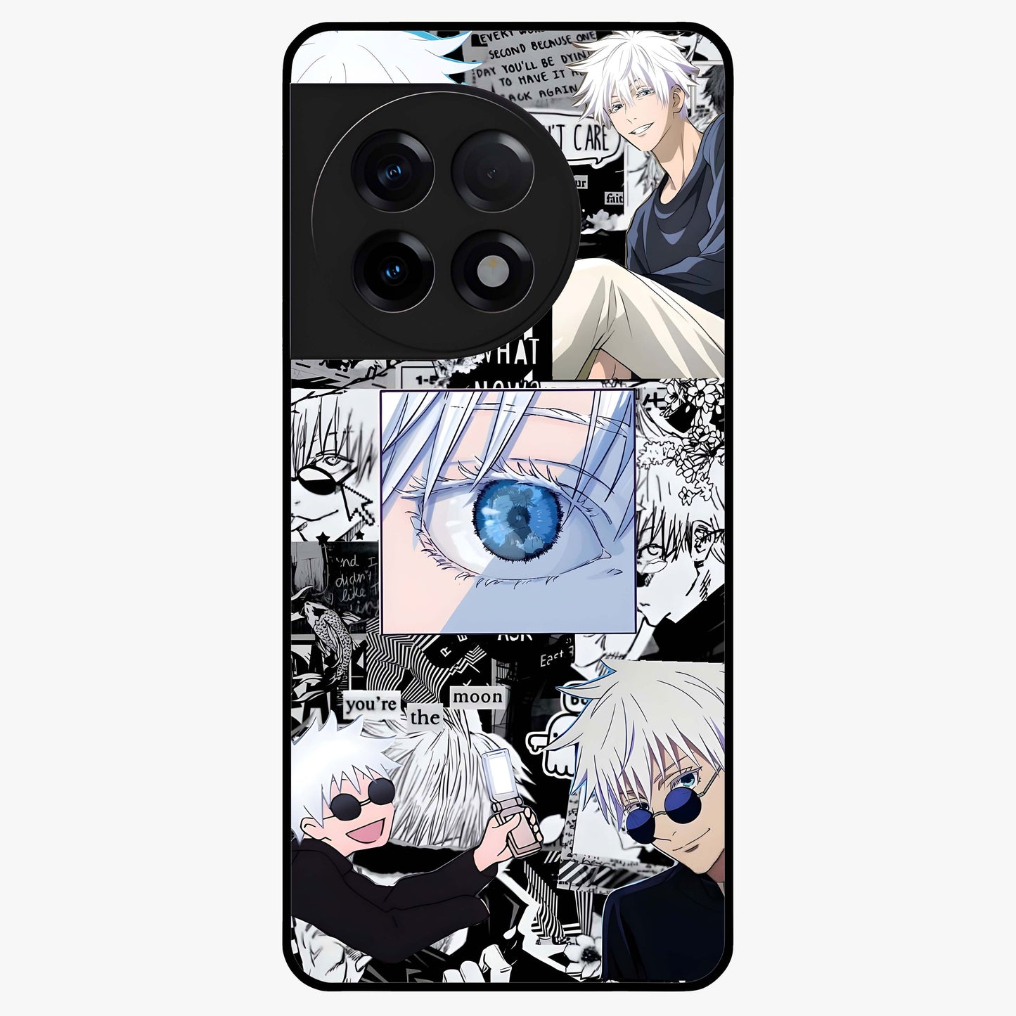 Infinity Sorcerer Chaos Glass Case for 1+11R showing full back design in clean flat view with chaotic sorcerer artwork and glossy glass finish.