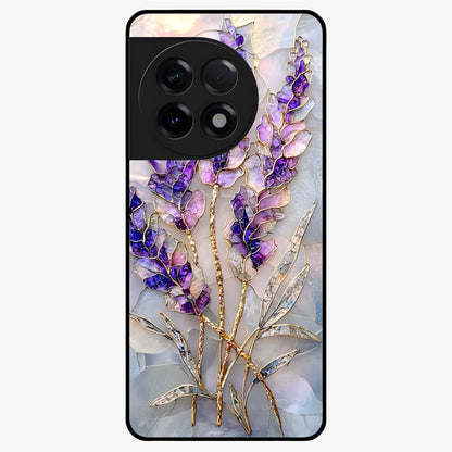 Lavender Dream Glow Glass Case for 1+11R radiant front view featuring glowing lavender inspired artwork