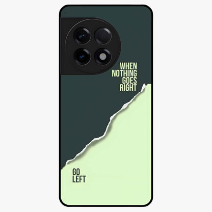 Let Go Quote Glass Case for 1+11R minimalist front view featuring motivational typography artwork