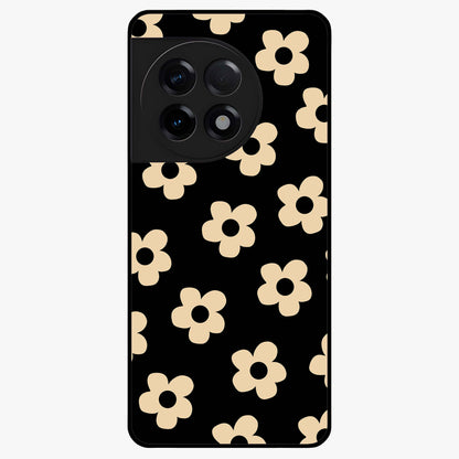 Little Daisy Flower Retro Pattern Glass Case for 1+11R cheerful front view featuring retro daisy floral pattern artwork