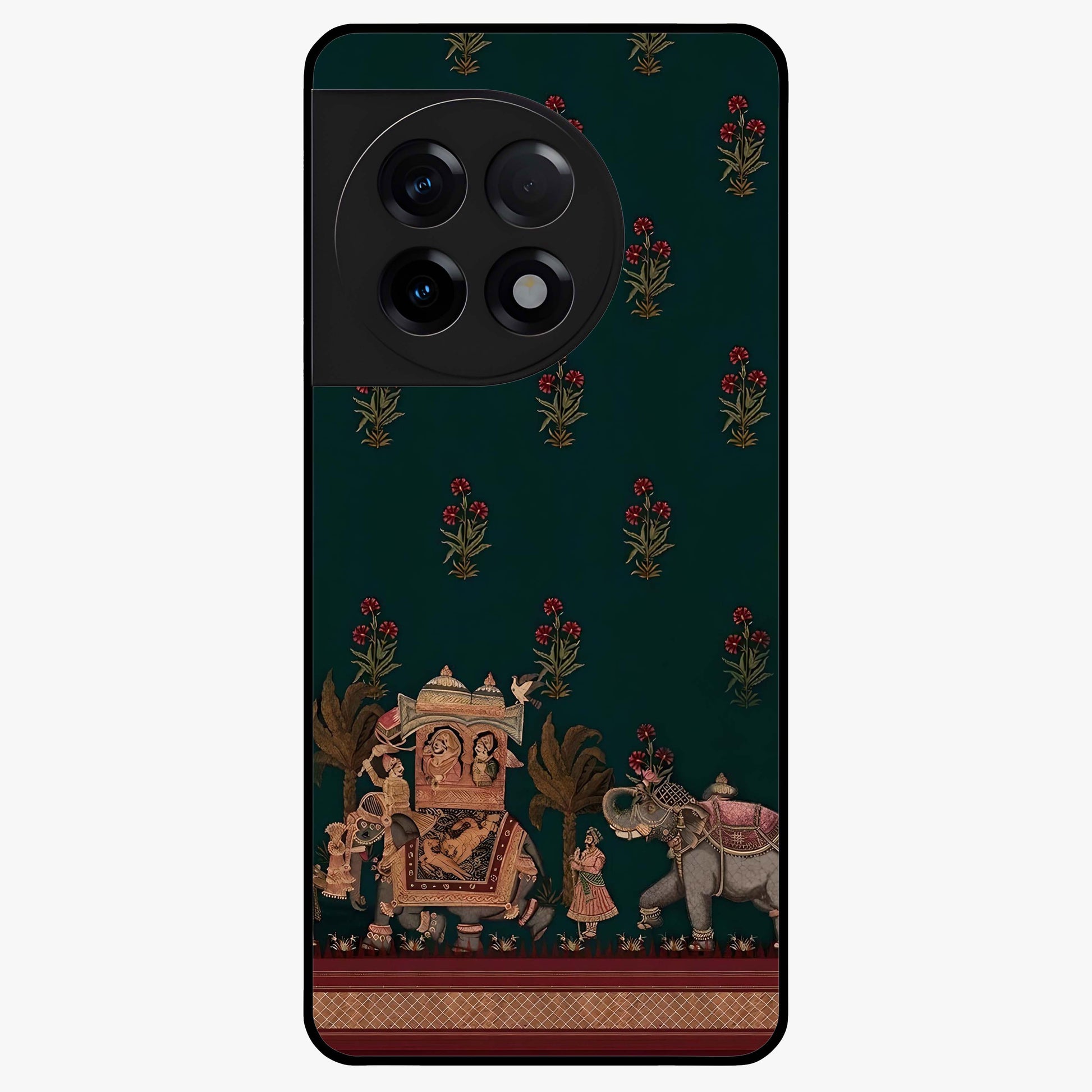 Macmerise Glass Case for 1+11R stylish front view featuring bold modern artistic artwork