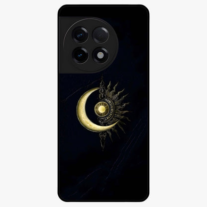 Mystic Lunar Flame Glass Case for 1+11R striking front view featuring moon and flame inspired artwork
