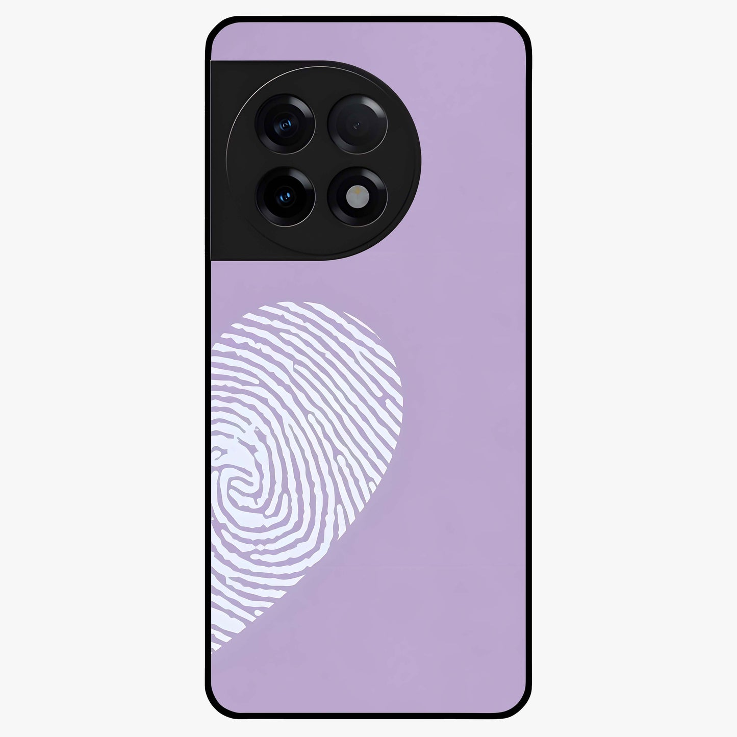 Our Hearts Match Glass Case for 1+11R sweet front view featuring couple themed heart artwork