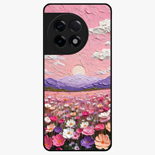 Pink Pastel Groovy Art Glass Case for 1+11R playful front view featuring groovy retro artwork in pastel pink tones