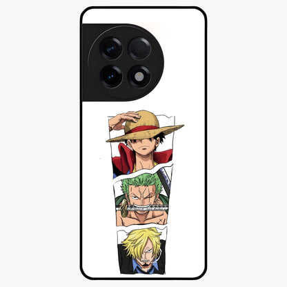 Pirate Trio Resolve Glass Case for 1+11R bold front view featuring pirate inspired trio artwork