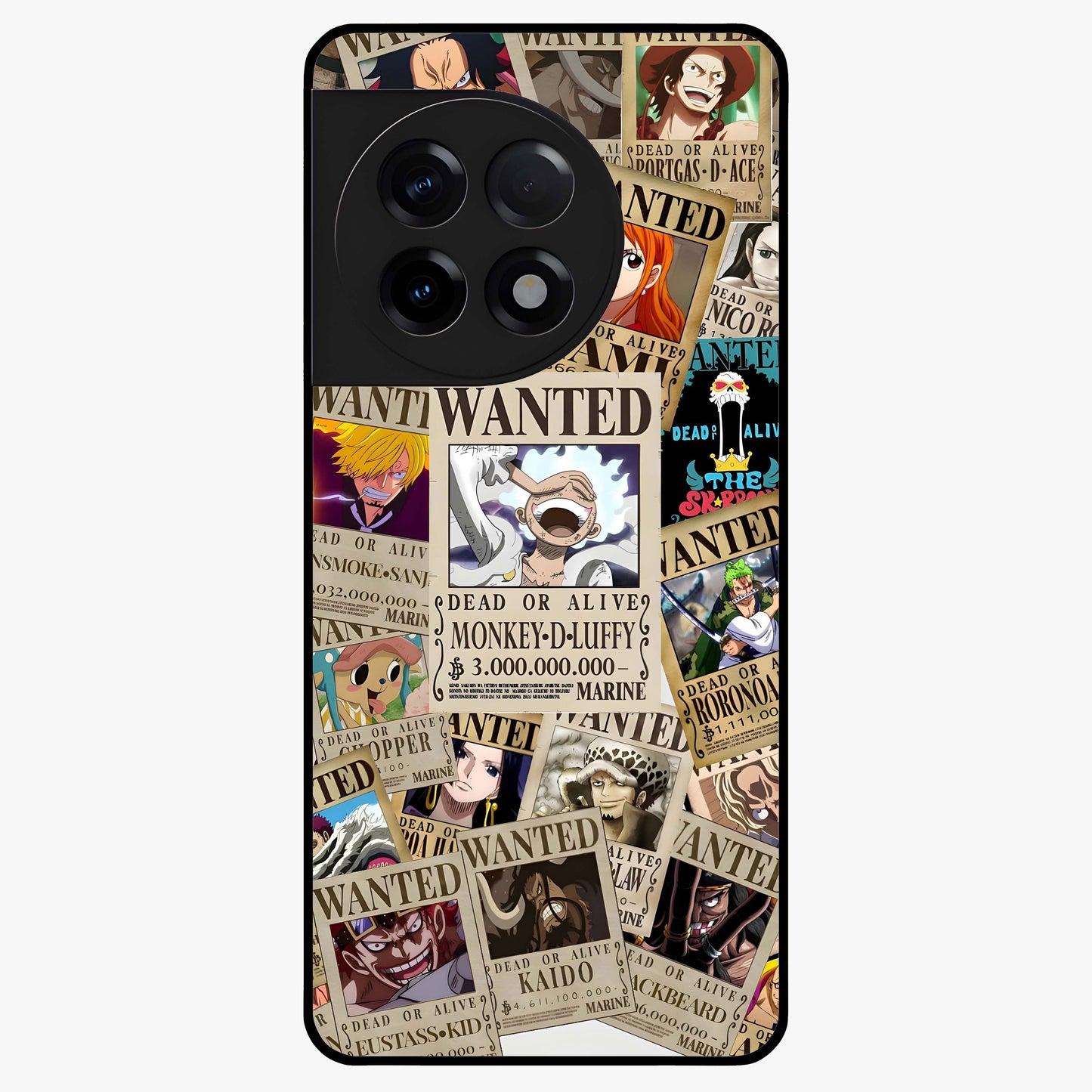 Pirate Wanted Legends Glass Case for 1+11R bold front view featuring legendary pirate themed artwork