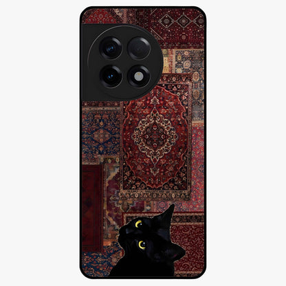 Regal Magic Cat Apple Glass Case for 1+11R playful front view featuring charming cat artwork with whimsical theme