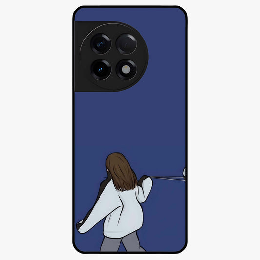 Silent Distance Love Glass Case for 1+11R emotional front view featuring romantic artwork in soft muted tones