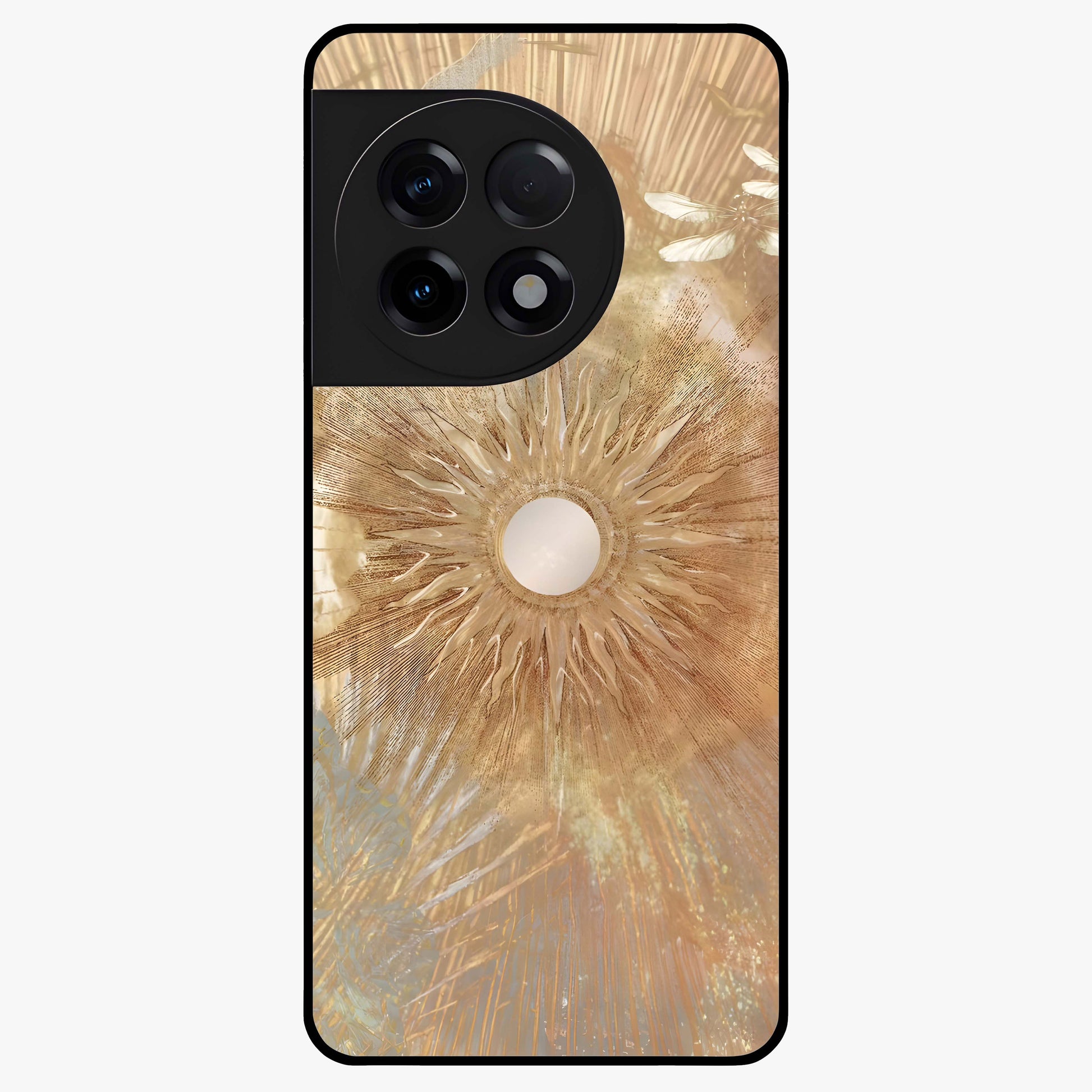Silken Whirl Glass Case for 1+11R elegant front view featuring smooth abstract swirl artwork