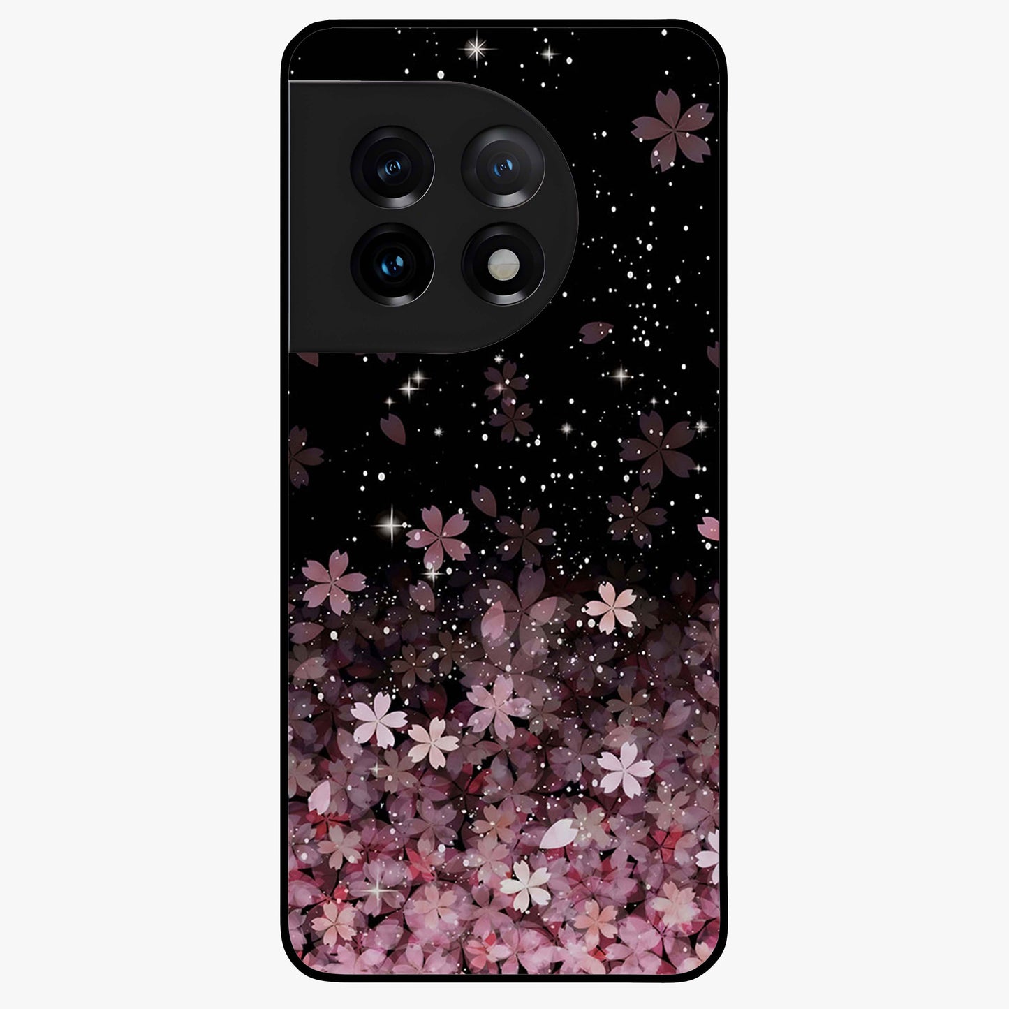 Small Starry Flowers Glass Case for 1+11R charming front view featuring tiny floral artwork with star accents