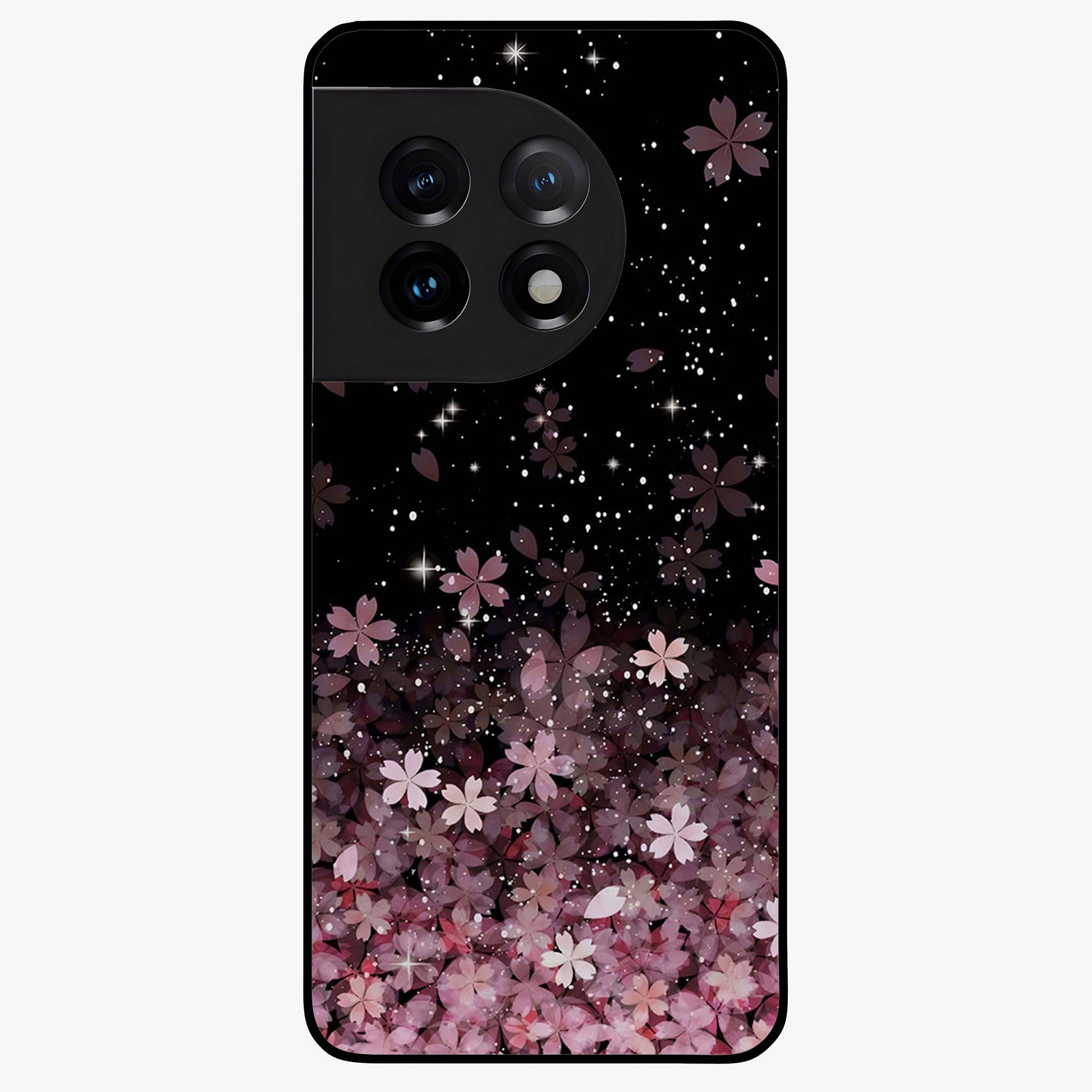 Small Starry Flowers Glass Case for 1+11R charming front view featuring tiny floral artwork with star accents