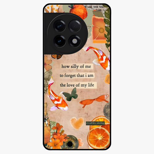 Soft Chaos Aesthetic Glass Case for 1+11R artistic front view featuring abstract chaotic artwork in soft pastel tones