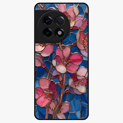 Stained Bloom Grace Glass Case for 1+11R elegant front view featuring stained glass inspired floral artwork