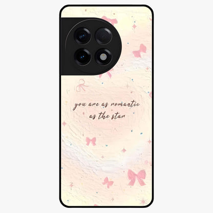 Starry Bow Romance Glass Case for 1+11R charming front view featuring romantic bow artwork with star accents