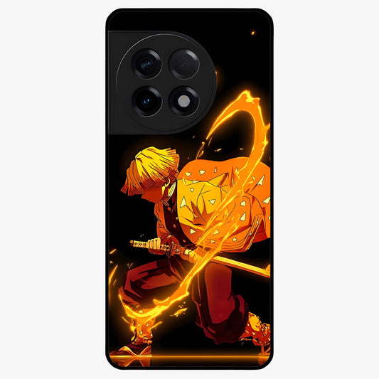 Thunder Flame Execution Glass Case for 1+11R intense front view featuring lightning and flame inspired artwork