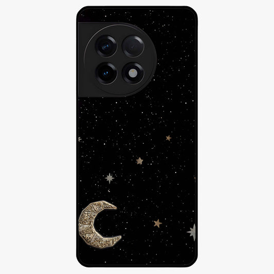 Twinkle Star With Half Moon Glass Case for 1+11R dreamy front view featuring star and crescent moon artwork