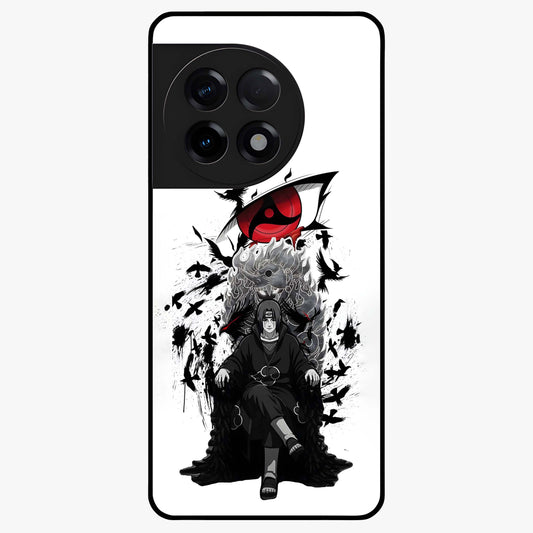 Uchiha Shadow Throne Glass Case for 1+11R intense front view featuring dark anime inspired throne artwork