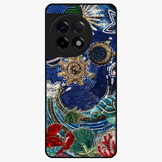 Universe Underwater Spark Glass Case for 1+11R imaginative front view featuring cosmic underwater themed artwork
